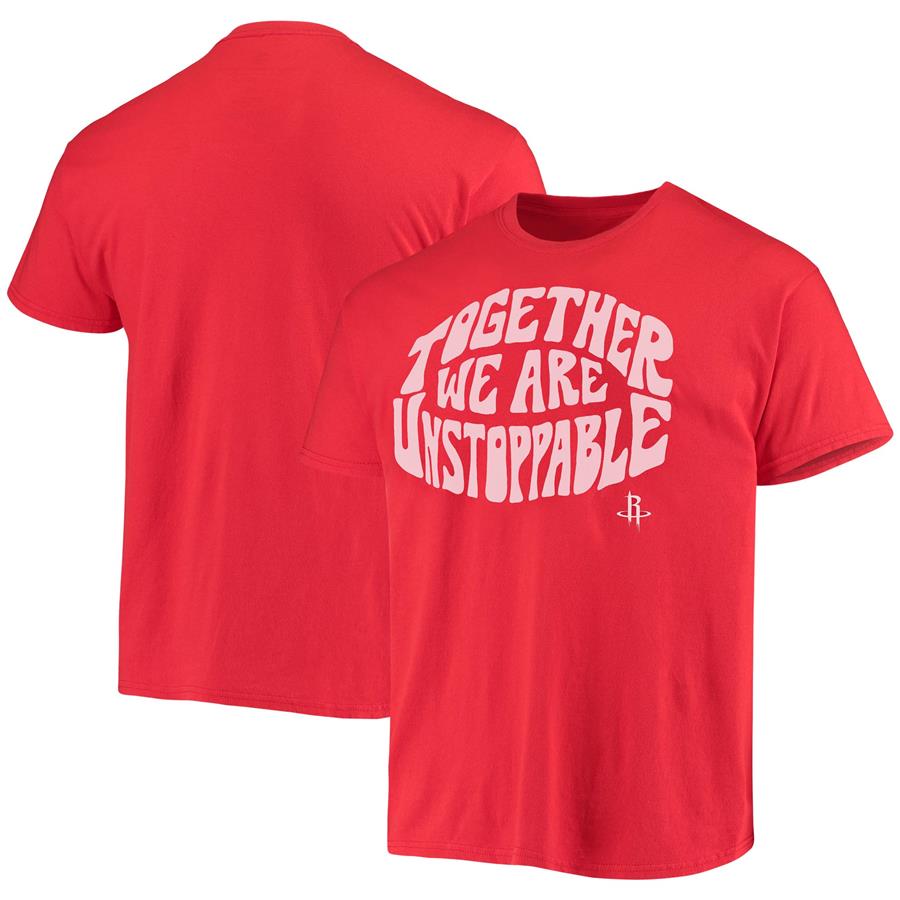 Houston Rockets Junk Food Positive Message Enzyme Washed T-Shirt - Red