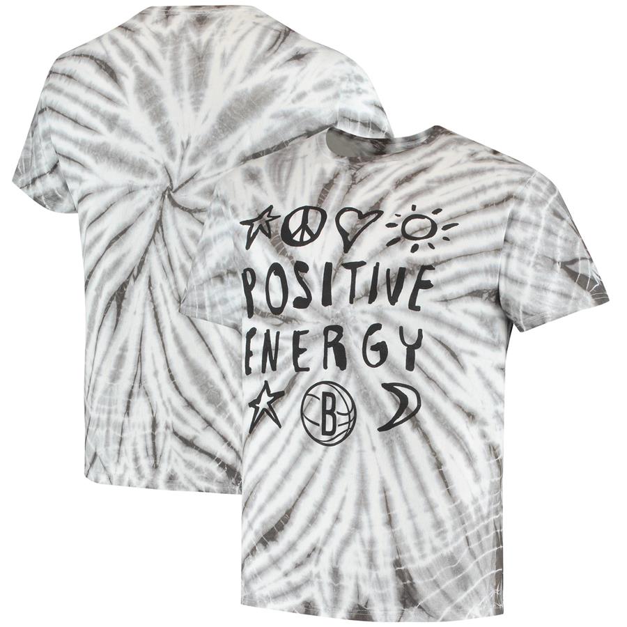 Brooklyn Nets Junk Food Positive Message Tie-Dye T-Shirt - Gray