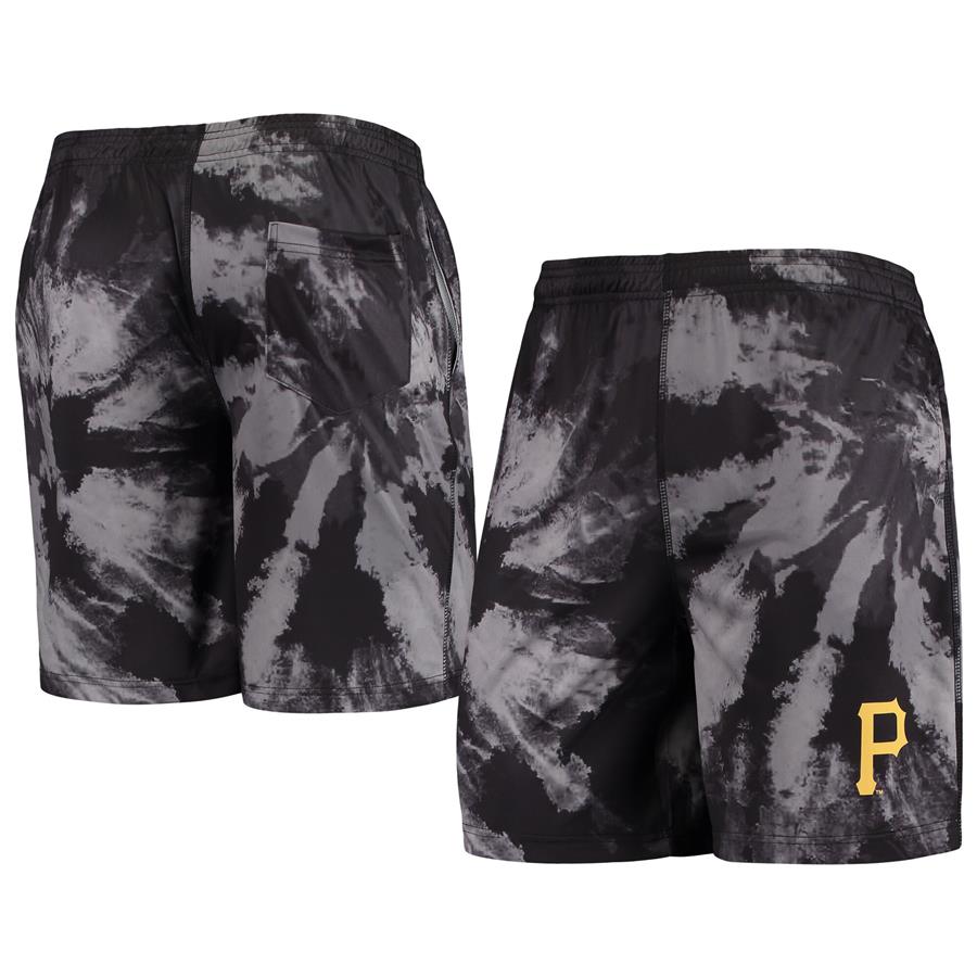 Pittsburgh Pirates FOCO Tie-Dye Training Shorts - Black