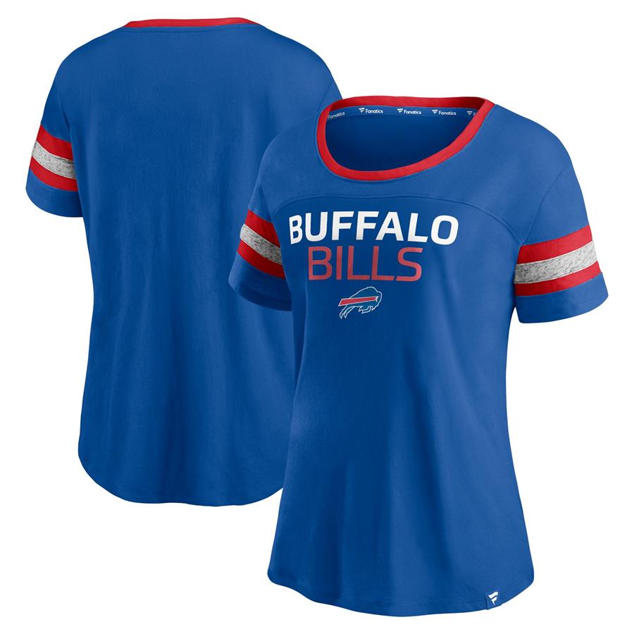 Buffalo Bills Fanatics Branded Women's Clean Cut Stripe T-Shirt - Royal