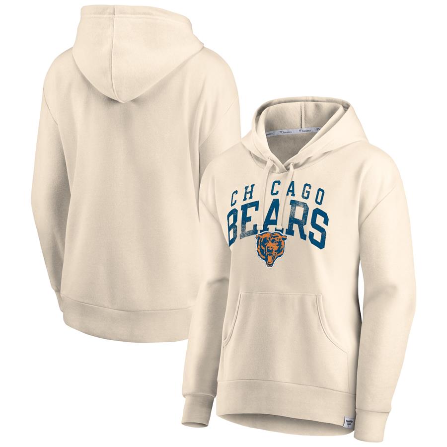 Chicago Bears Fanatics Branded Women's Spring Jump Signature Fleece Pullover Hoodie - Cream