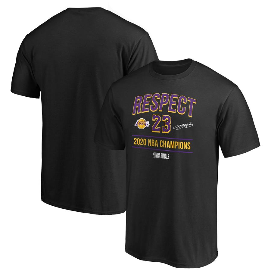 LeBron James Los Angeles Lakers Fanatics Branded 2020 NBA Finals Champions Respect 23 T-Shirt - Black