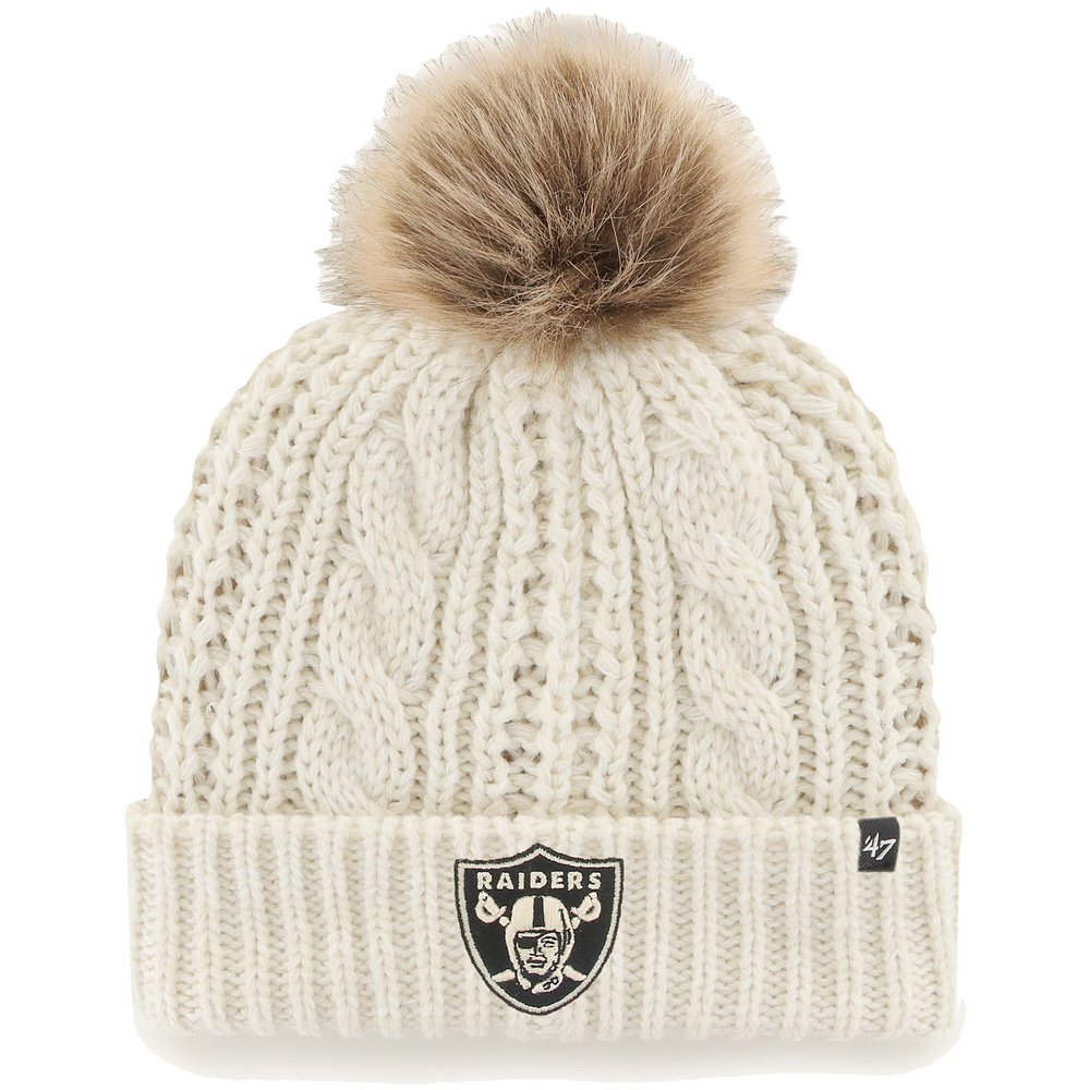 Las Vegas Raiders '47 Women's Team Meeko Cuffed Knit Hat with Pom - Cream