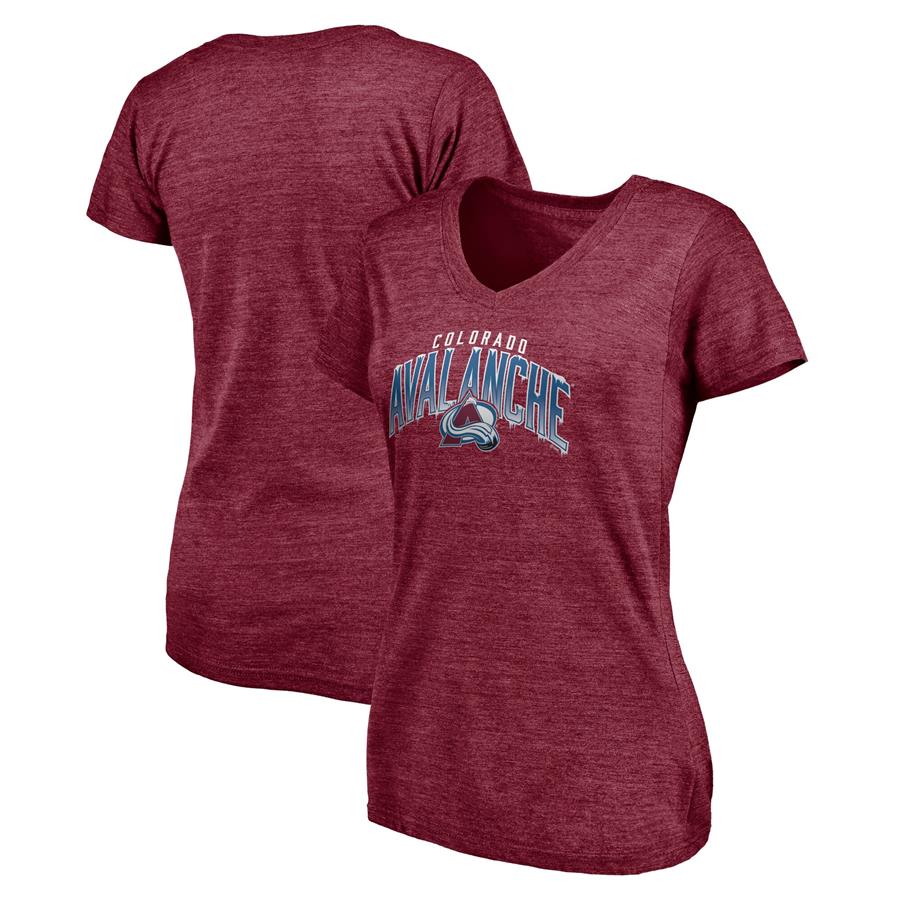 Colorado Avalanche Fanatics Branded Women's Core Hometown V-Neck Tri-Blend T-Shirt - Burgundy