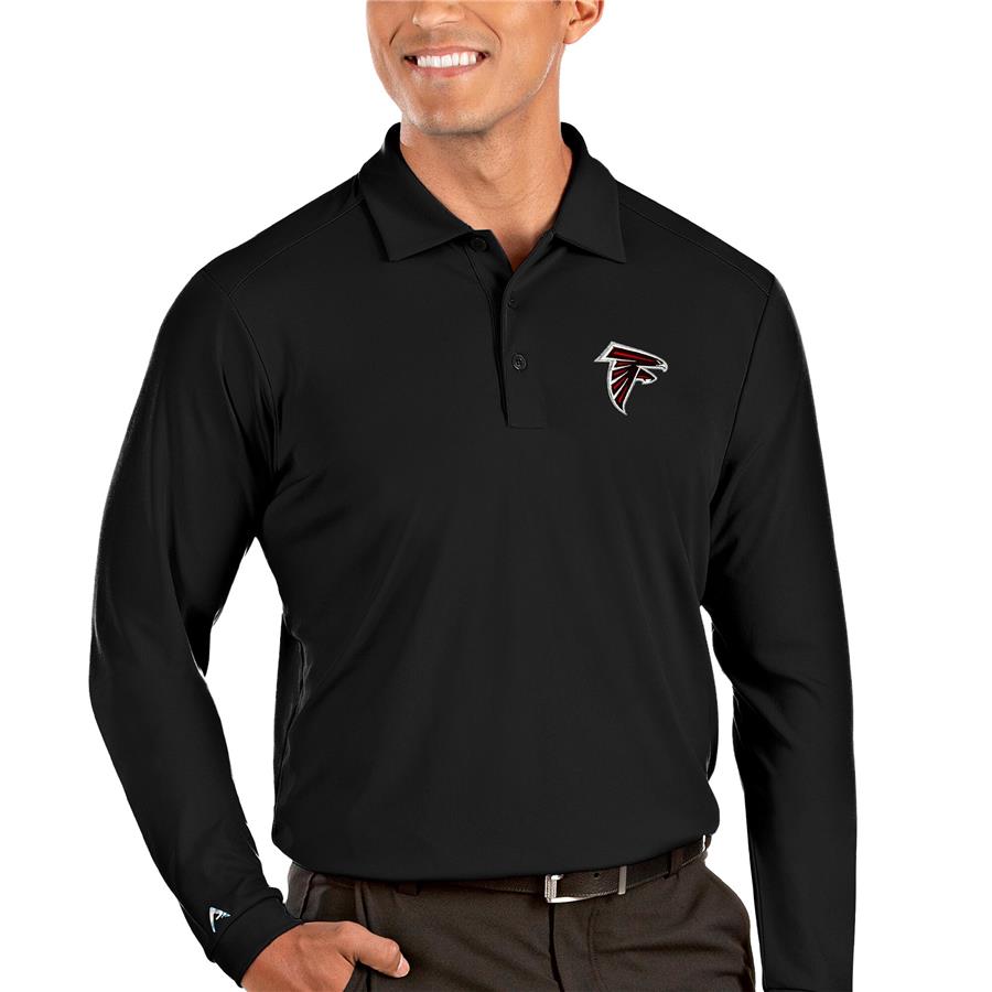 Atlanta Falcons Antigua Tribute Long Sleeve Polo - Black
