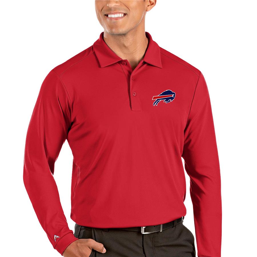 Buffalo Bills Antigua Tribute Long Sleeve Polo - Red