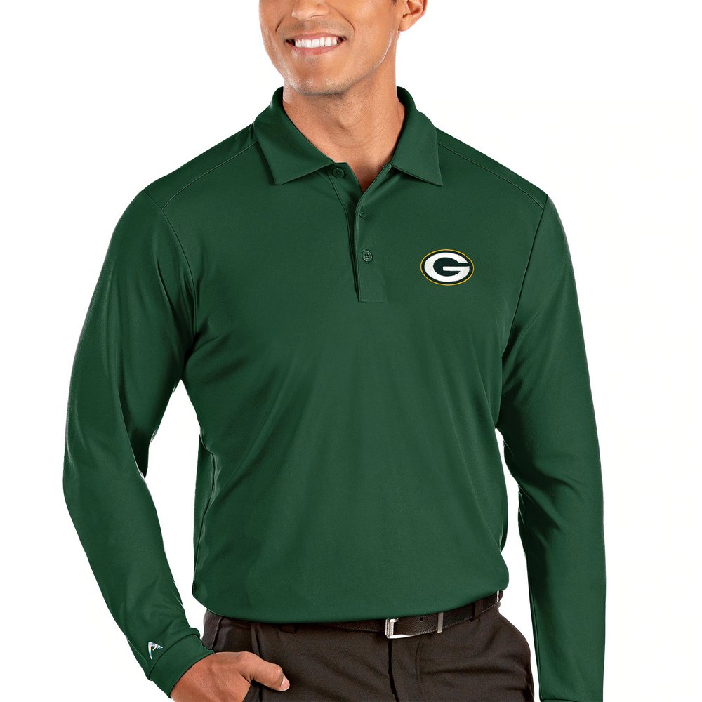 Green Bay Packers Antigua Tribute Long Sleeve Polo - Green