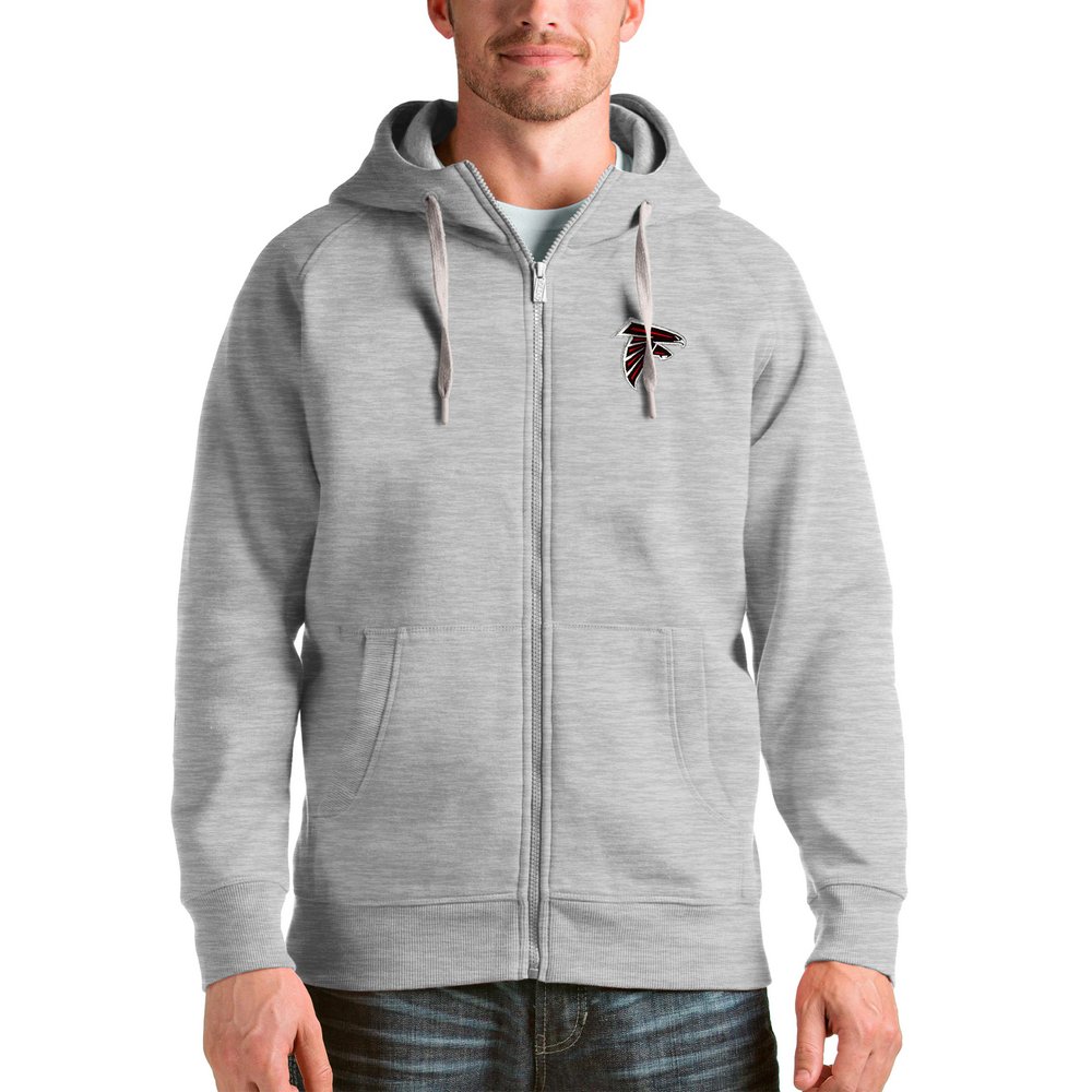 Atlanta Falcons Antigua Victory Full-Zip Hoodie - Heather Gray