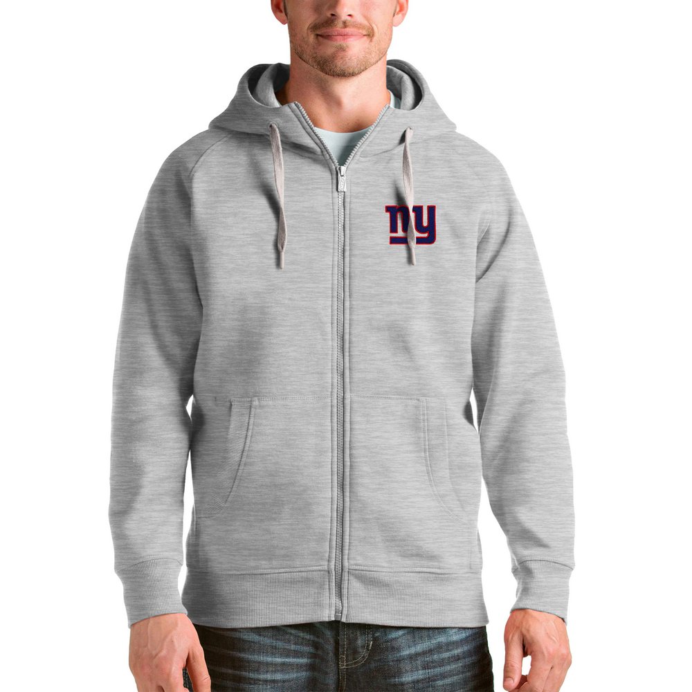 New York Giants Antigua Victory Full-Zip Hoodie - Heather Gray