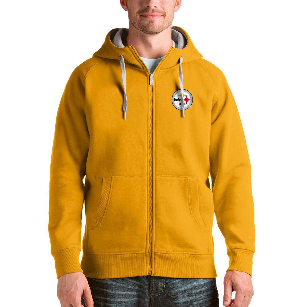 Pittsburgh Steelers Antigua Victory Full-Zip Hoodie - Gold