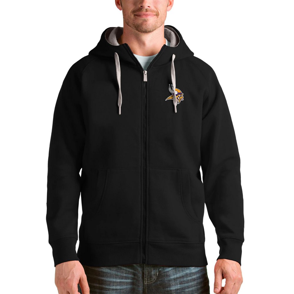 Minnesota Vikings Antigua Victory Full-Zip Hoodie - Black