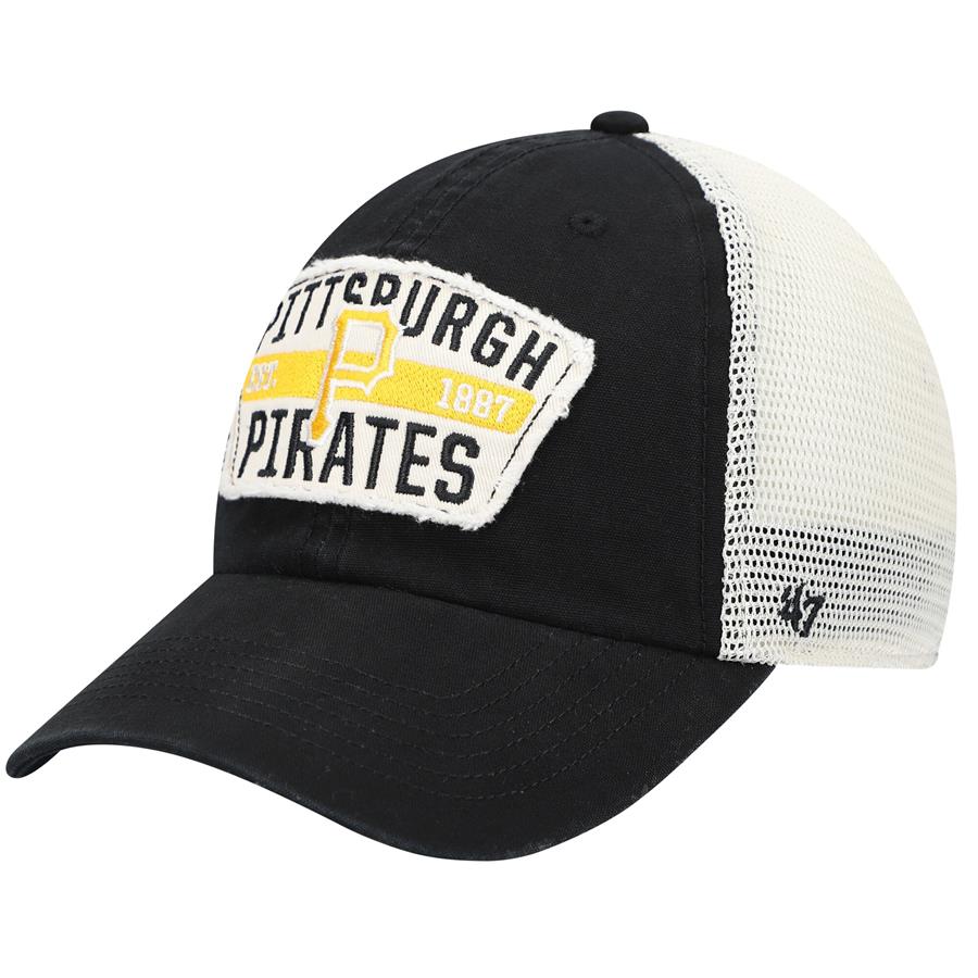 Pittsburgh Pirates '47 Crawford Clean Up Snapback Hat - Black