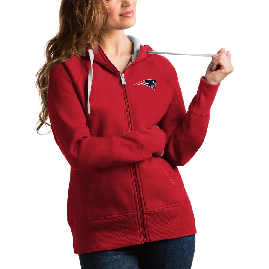 New England Patriots Antigua Women's Victory Full-Zip Hoodie - Red