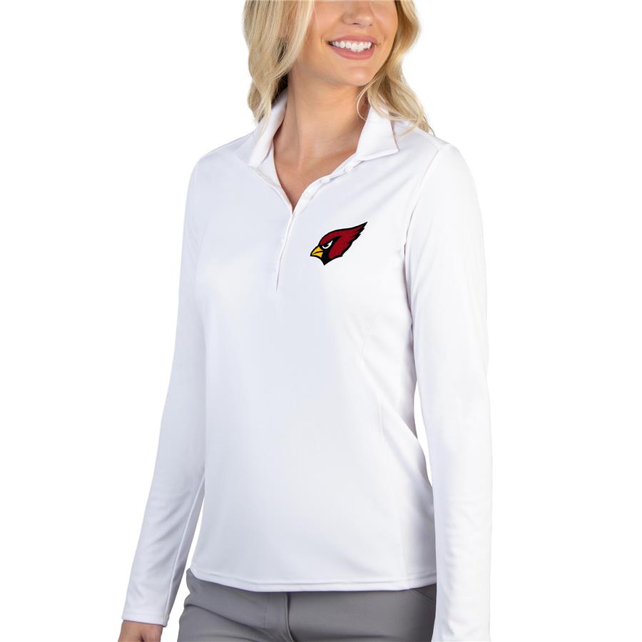 Arizona Cardinals Antigua Women's Tribute Long Sleeve Polo - White