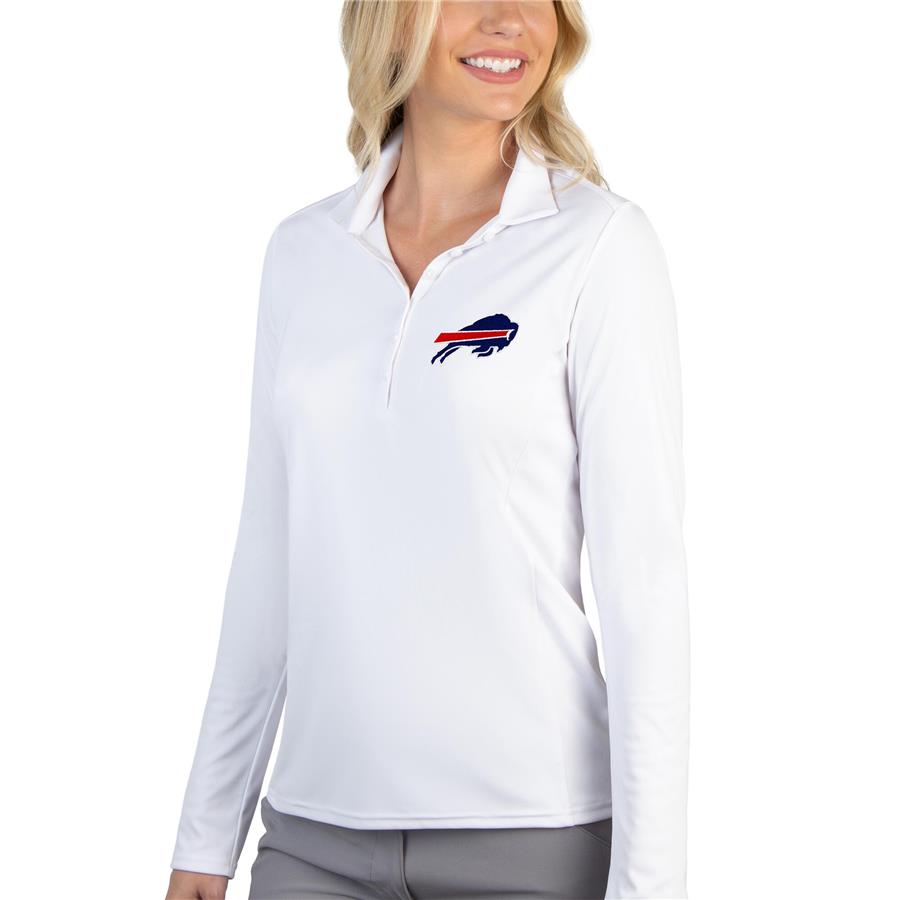 Buffalo Bills Antigua Women's Tribute Long Sleeve Polo - White