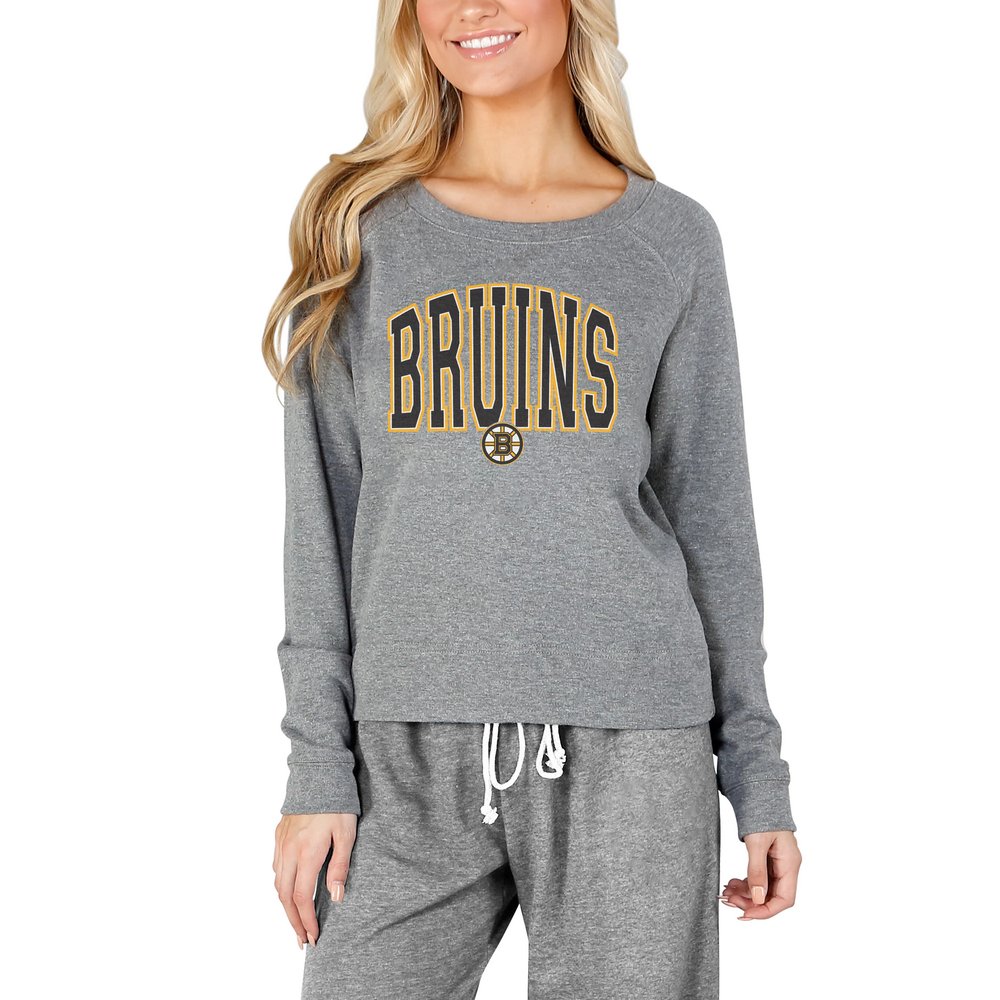 Boston Bruins Concepts Sport Women's Mainstream Terry Long Sleeve Top - Gray