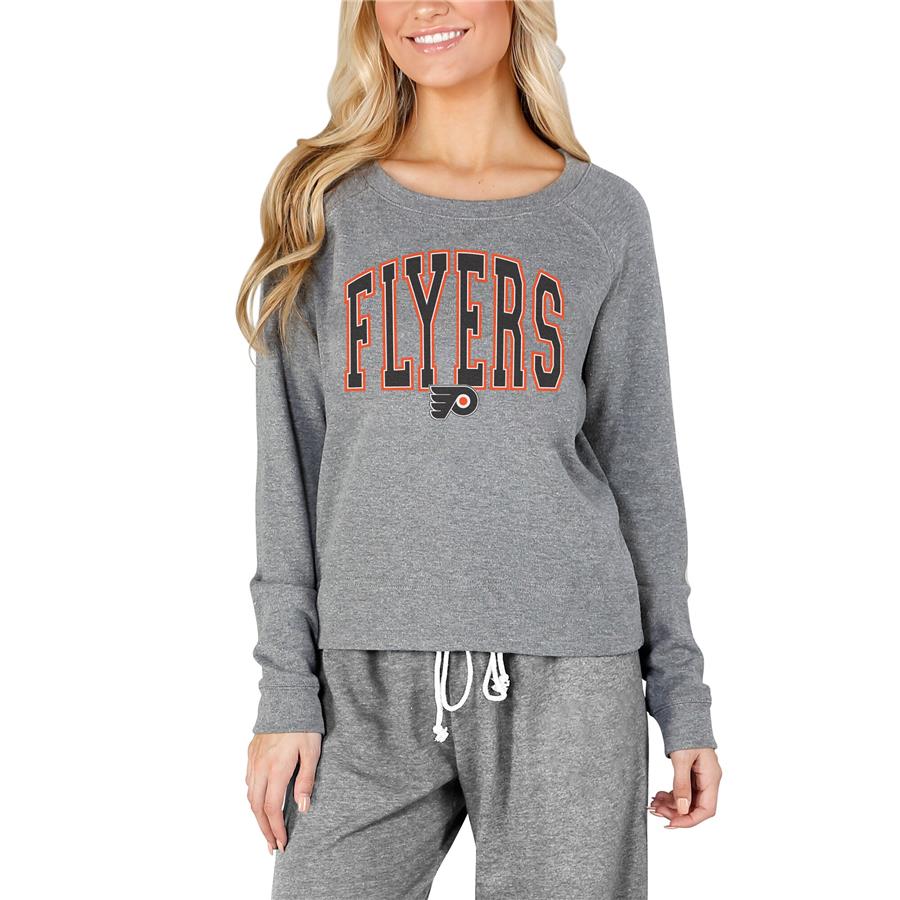 Philadelphia Flyers Concepts Sport Women's Mainstream Terry Long Sleeve Top - Gray