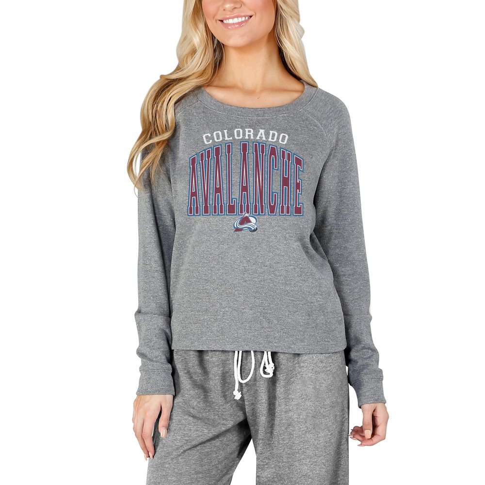 Colorado Avalanche Concepts Sport Women's Mainstream Terry Long Sleeve Top - Gray