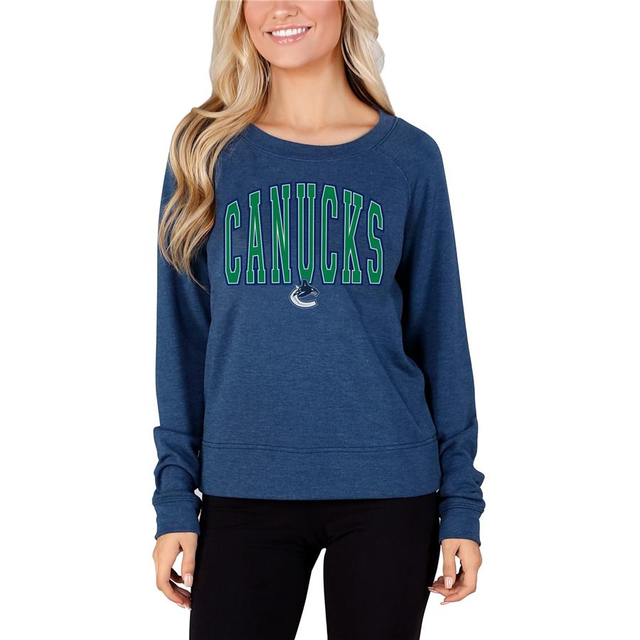 Vancouver Canucks Concepts Sport Women's Mainstream Terry Long Sleeve Top - Navy