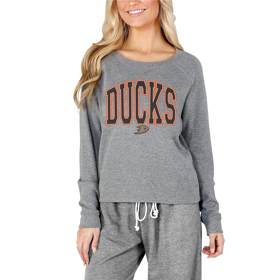 Anaheim Ducks Concepts Sport Women's Mainstream Terry Long Sleeve Top - Gray