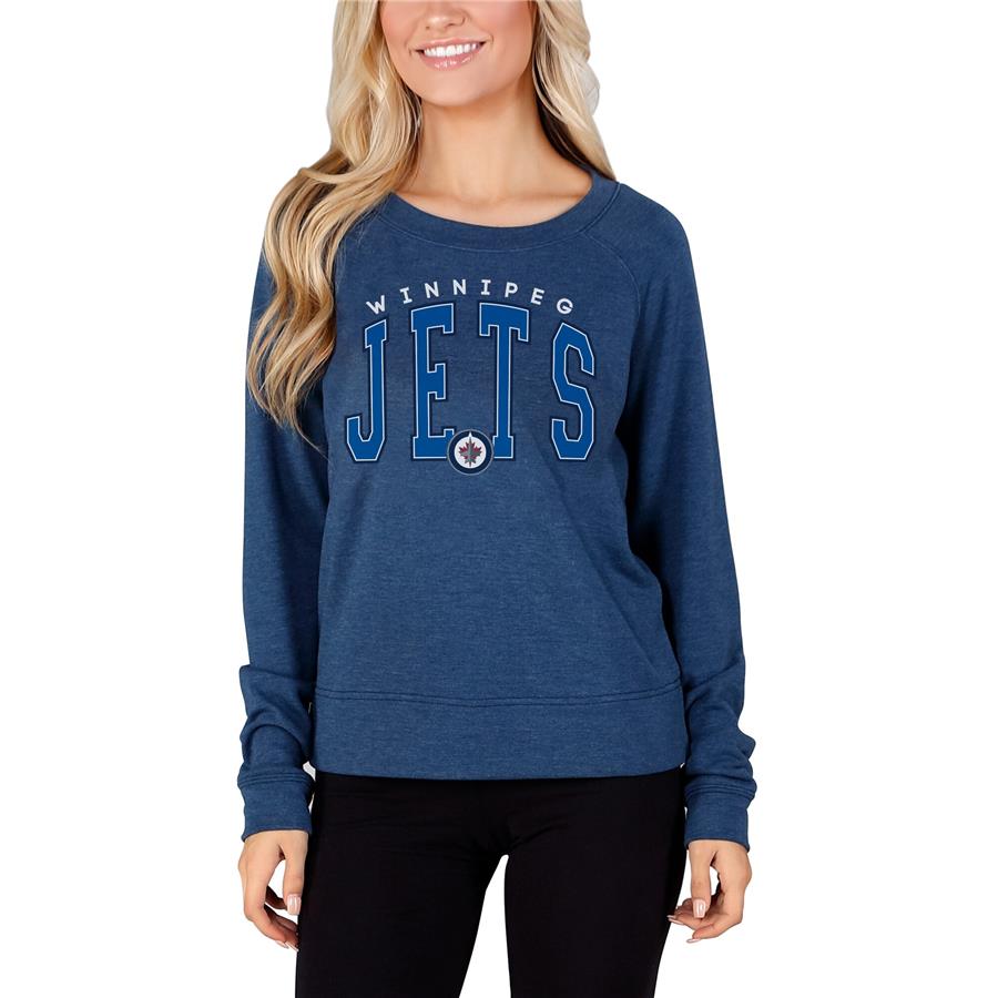 Winnipeg Jets Concepts Sport Women's Mainstream Terry Long Sleeve Top - Navy