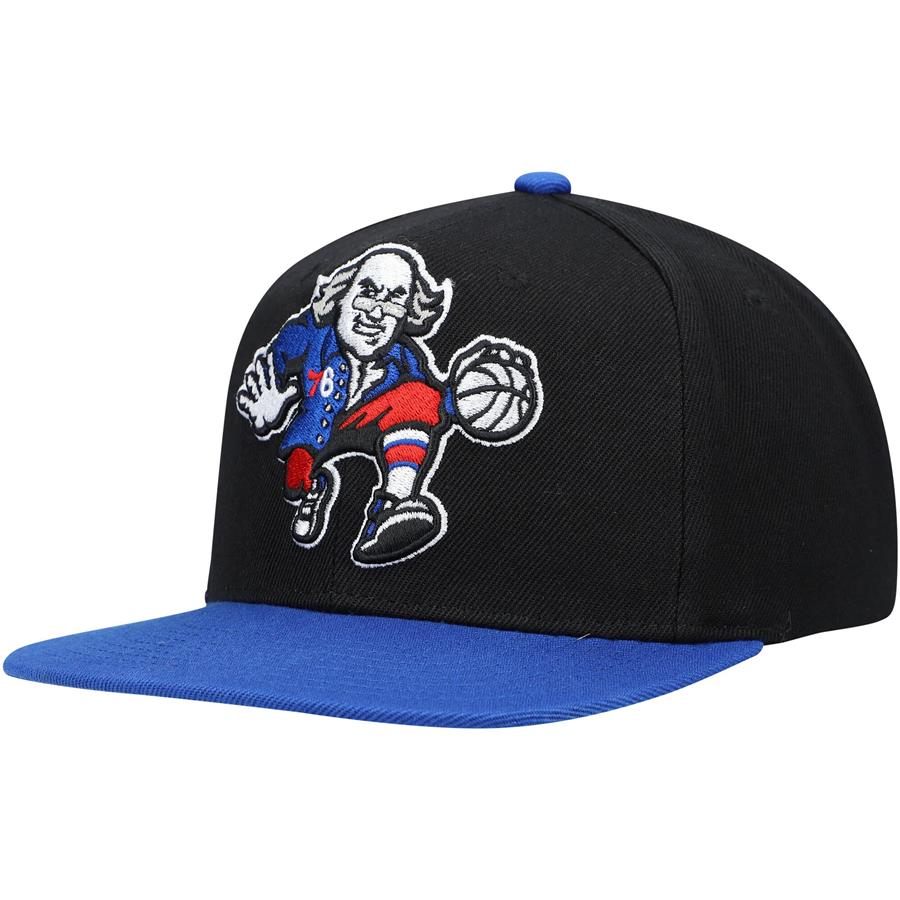 Philadelphia 76ers Mitchell & Ness Core Basic Snapback Hat - Black