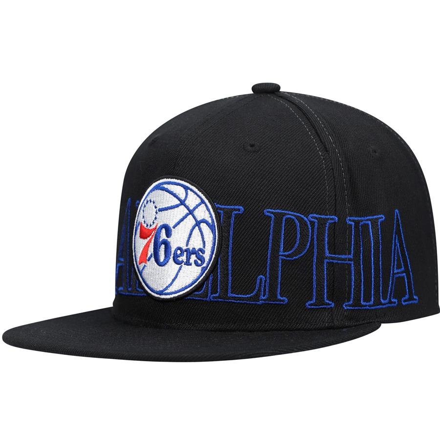 Philadelphia 76ers Mitchell & Ness Winner Circle Snapback Hat - Black