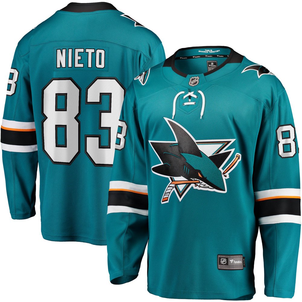 Matt Nieto San Jose Sharks Fanatics Branded Breakaway Player Jersey - Teal