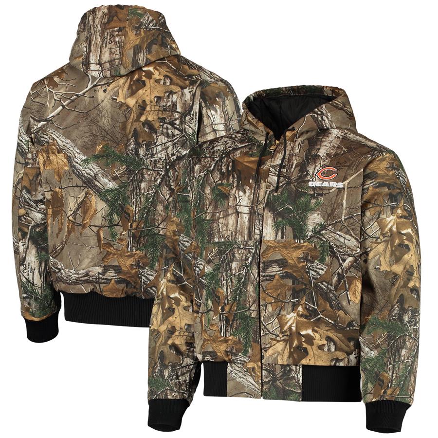Chicago Bears Dunbrooke Heavy Camo Full-Zip Hoodie Jacket - Realtree Camo