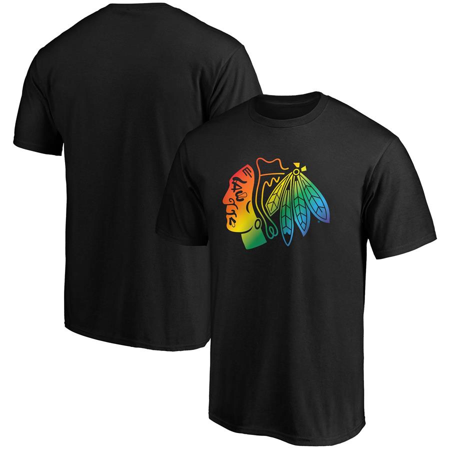 Chicago Blackhawks Fanatics Branded Pride Logo T-Shirt - Black