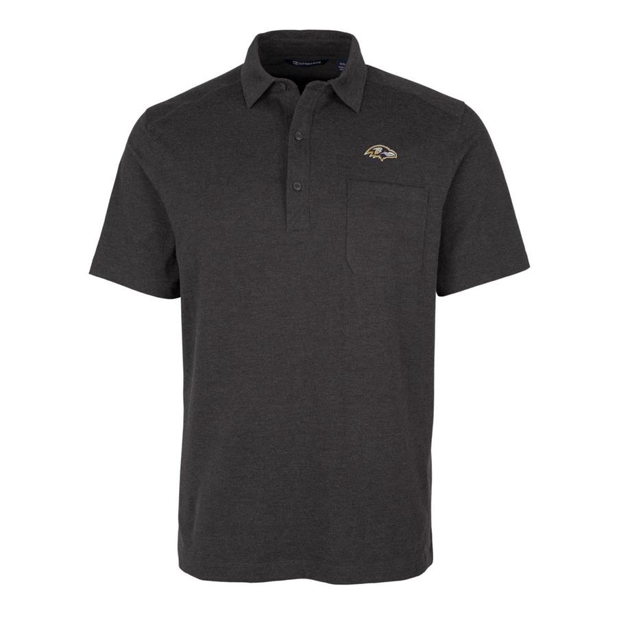 Baltimore Ravens Cutter & Buck Advantage Jersey Polo - Heather Black
