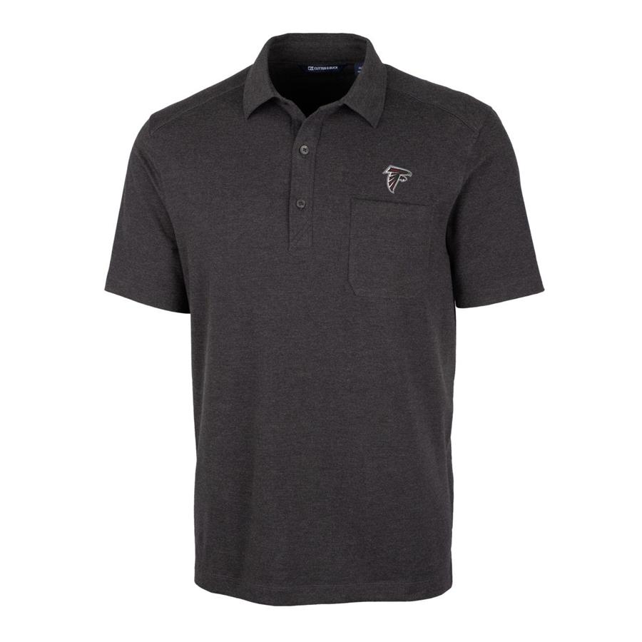 Atlanta Falcons Cutter & Buck Advantage Jersey Polo - Heather Black
