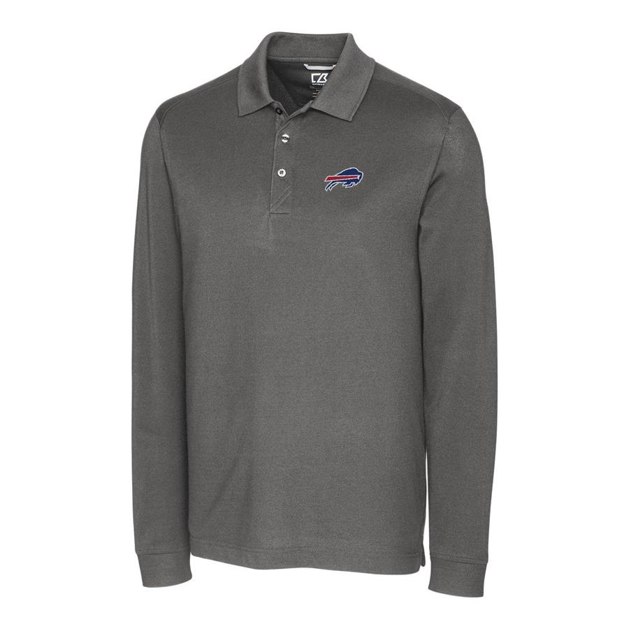 Buffalo Bills Cutter & Buck Advantage Long Sleeve Polo - Gray