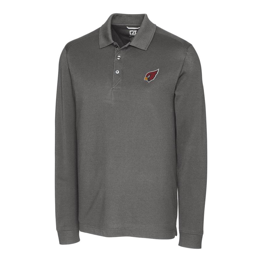 Arizona Cardinals Cutter & Buck Advantage Long Sleeve Polo - Gray