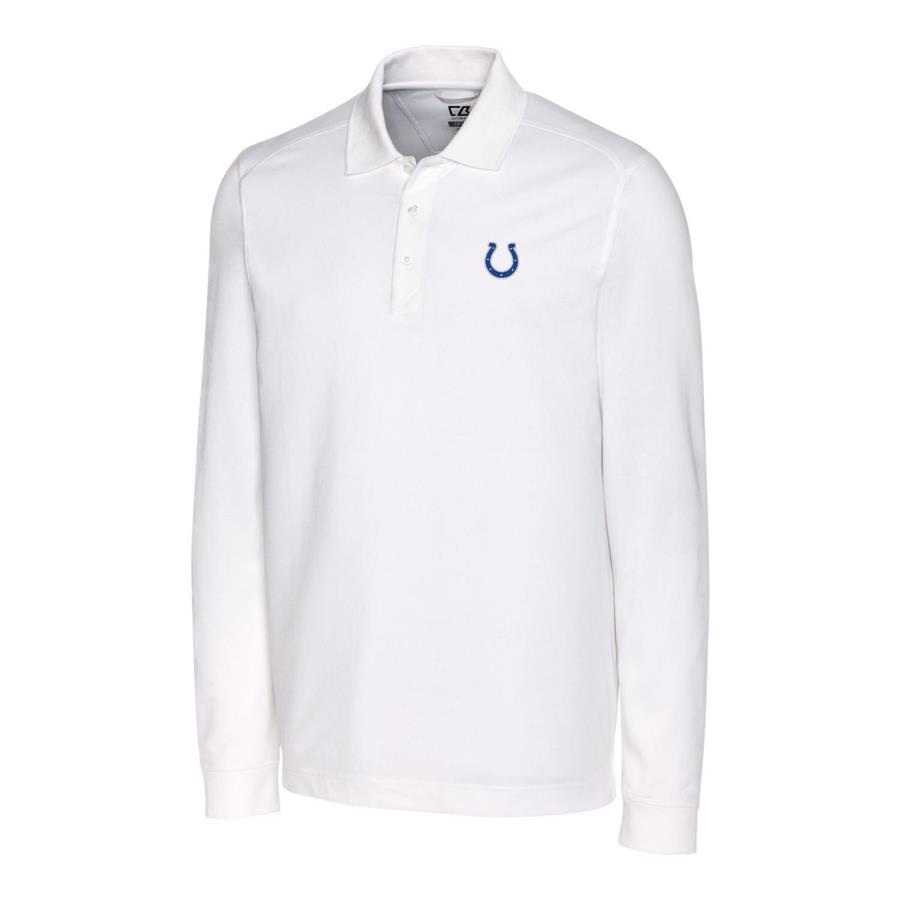 Indianapolis Colts Cutter & Buck Advantage Long Sleeve Polo - White