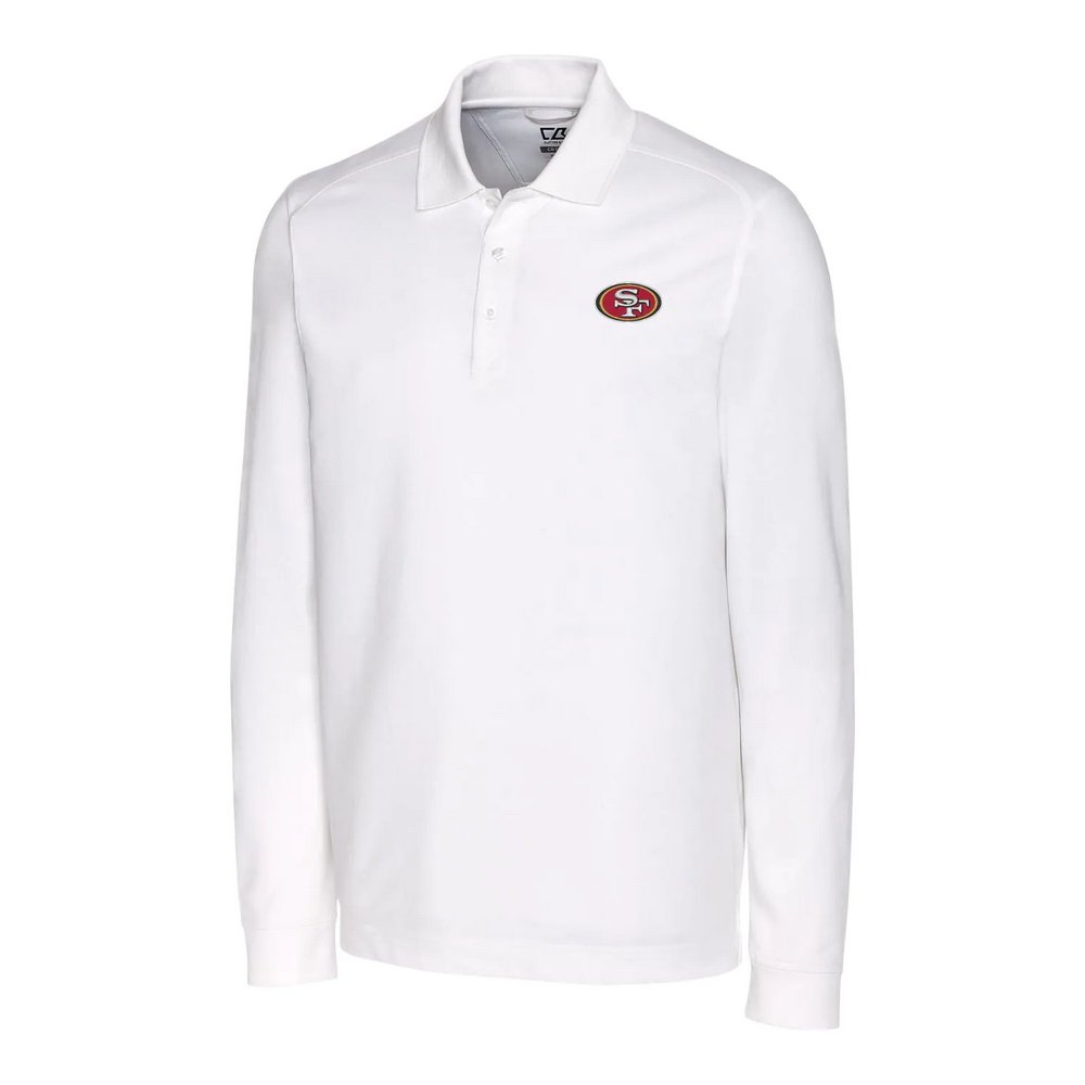 San Francisco 49ers Cutter & Buck Advantage Long Sleeve Polo - White