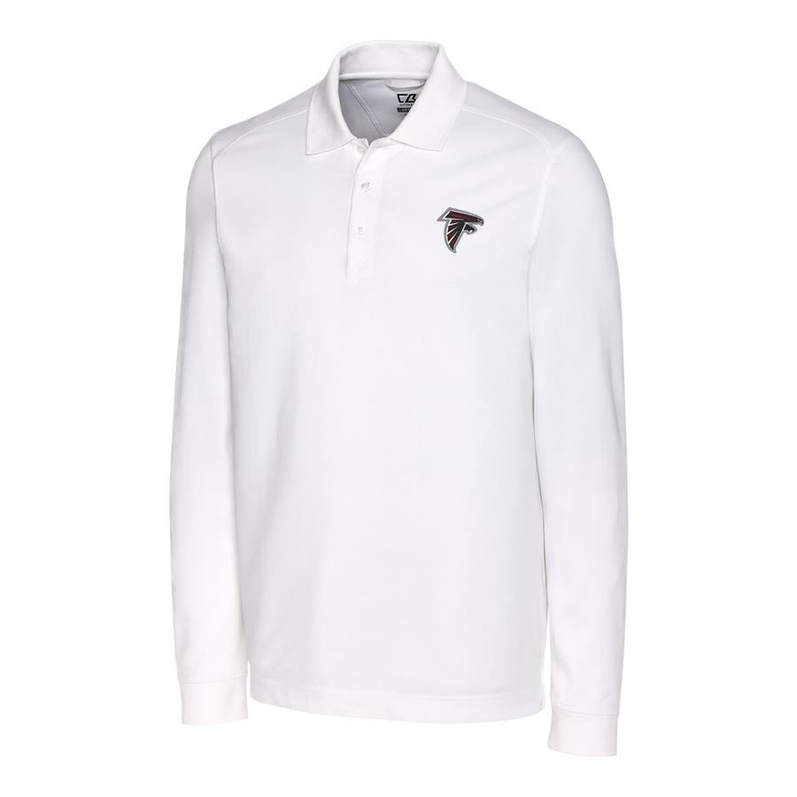 Atlanta Falcons Cutter & Buck Advantage Long Sleeve Polo - White