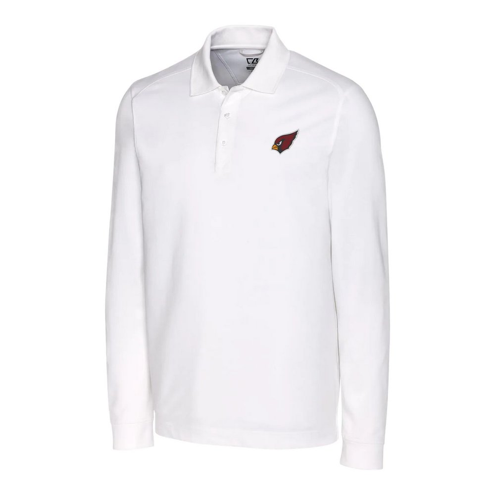 Arizona Cardinals Cutter & Buck Advantage Long Sleeve Polo - White