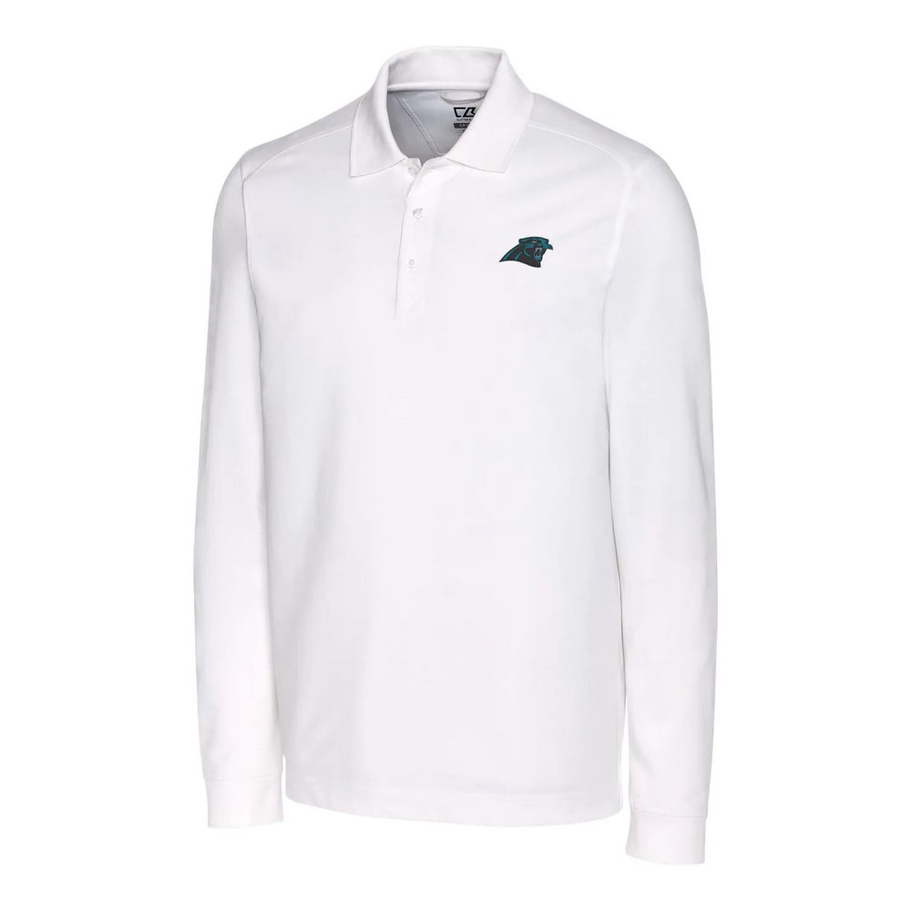 Carolina Panthers Cutter & Buck Advantage Long Sleeve Polo - White
