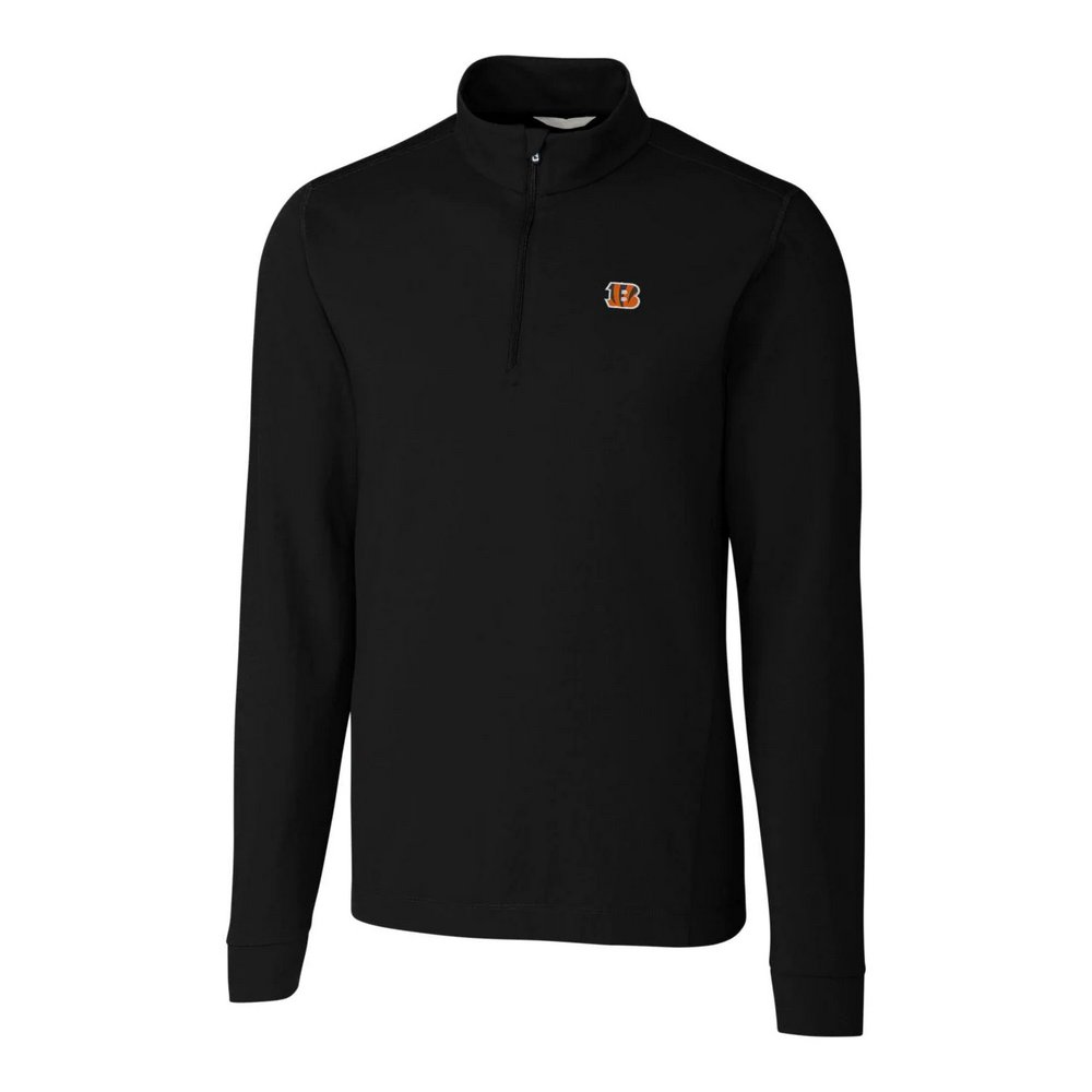 Cincinnati Bengals Cutter & Buck Advantage Quarter-Zip Pullover Jacket - Black