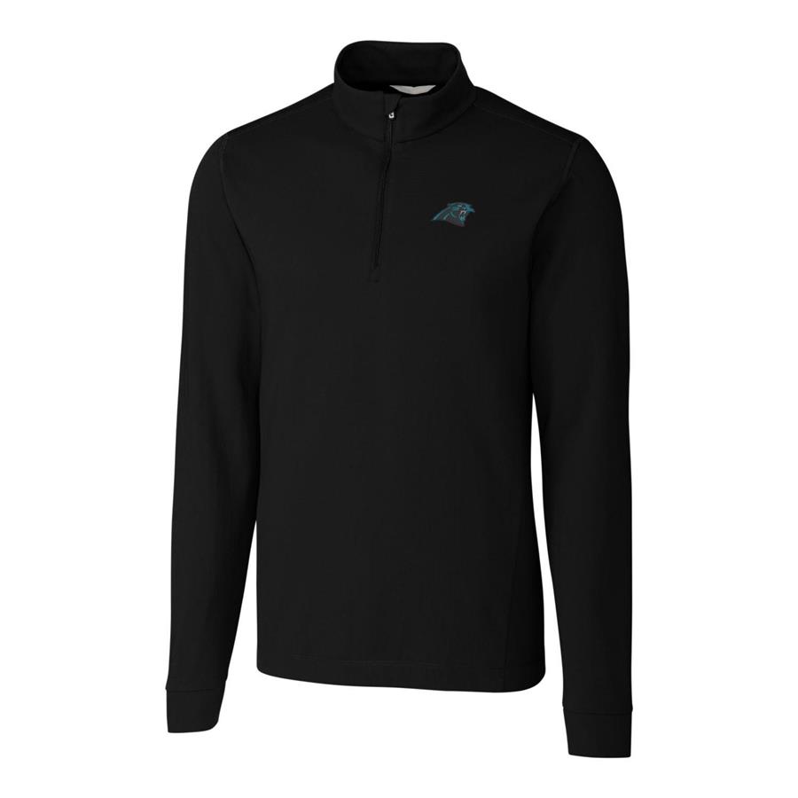 Carolina Panthers Cutter & Buck Advantage Quarter-Zip Pullover Jacket - Black