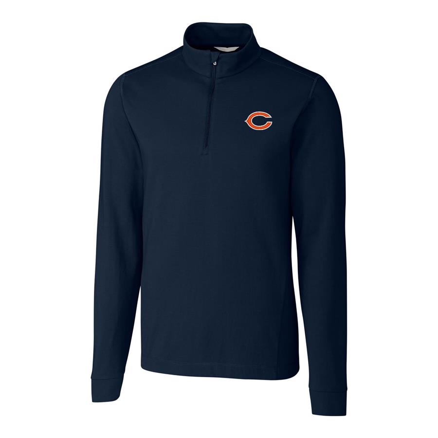 Chicago Bears Cutter & Buck Advantage Quarter-Zip Pullover Jacket - Navy