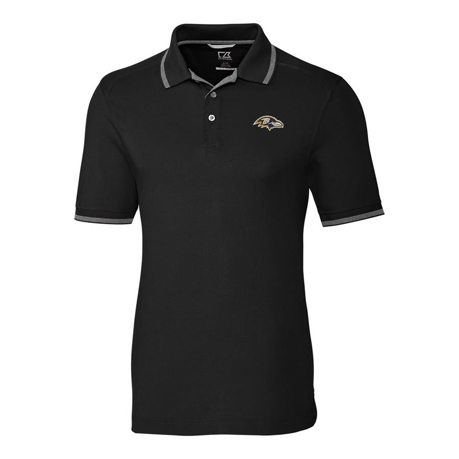 Baltimore Ravens Cutter & Buck Advantage Tipped Polo - Black