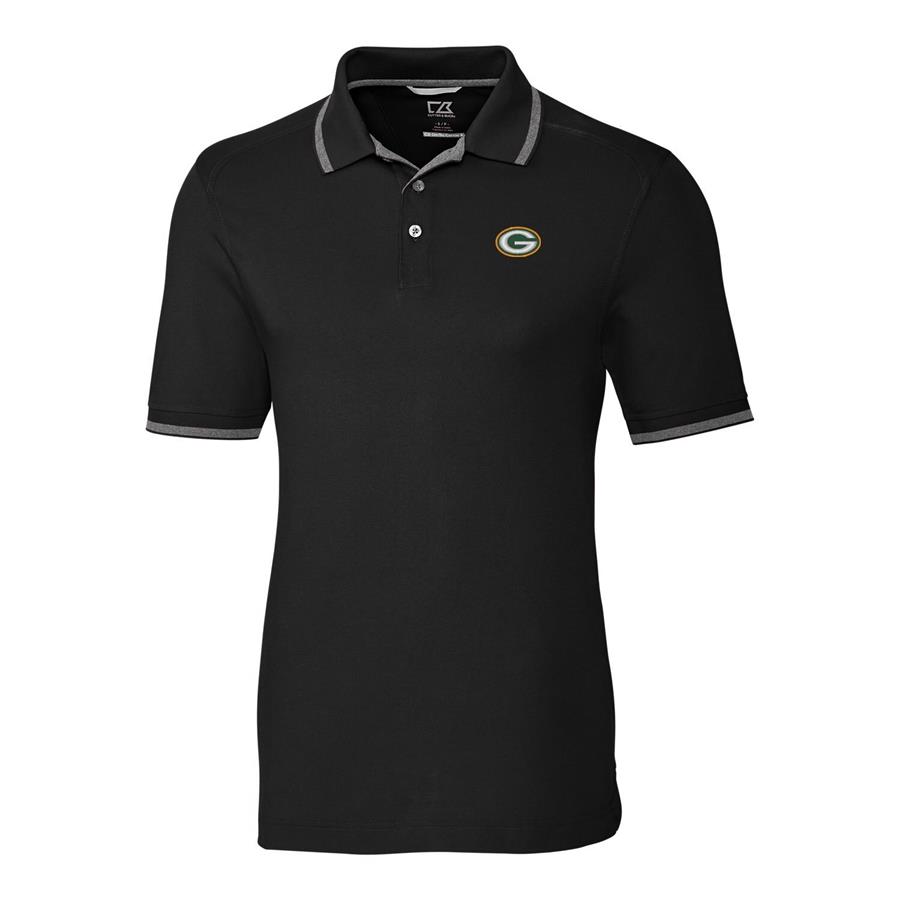 Green Bay Packers Cutter & Buck Advantage Tipped Polo - Black