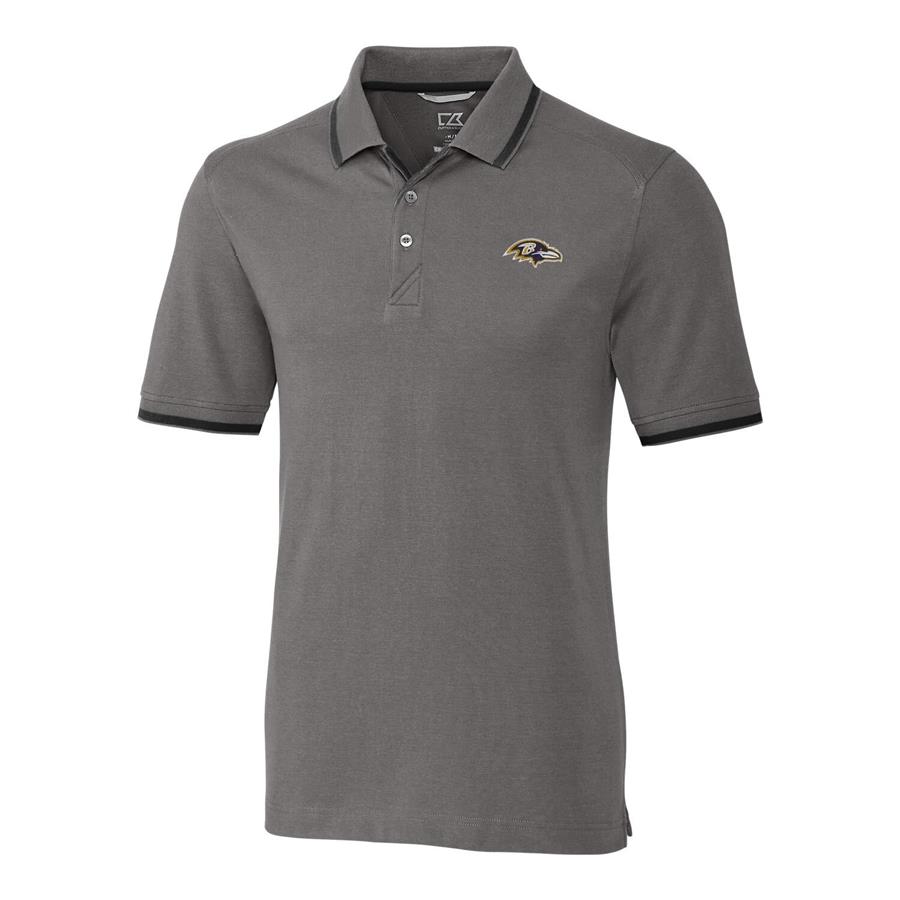 Baltimore Ravens Cutter & Buck Advantage Tipped Polo - Gray