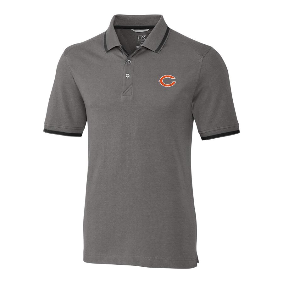 Chicago Bears Cutter & Buck Advantage Tipped Polo - Gray