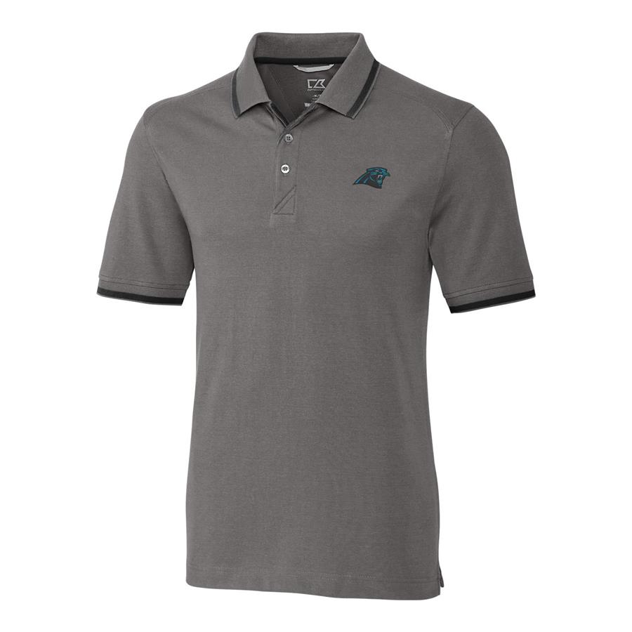 Carolina Panthers Cutter & Buck Advantage Tipped Polo - Gray