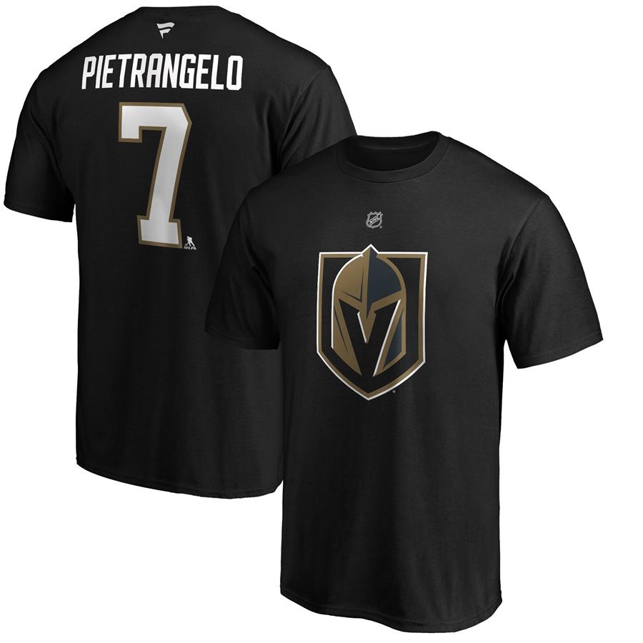 Alex Pietrangelo Vegas Golden Knights Fanatics Branded Authentic Stack Name & Number T-Shirt - Black