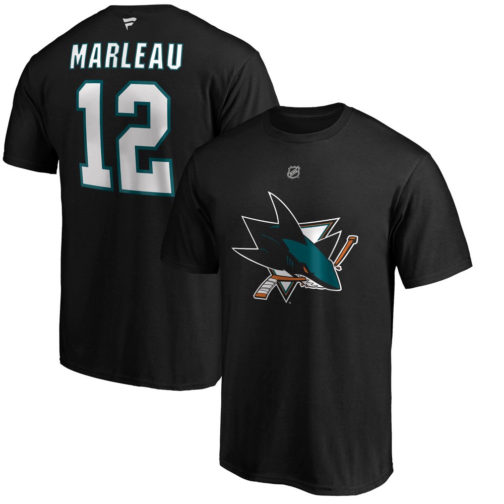 Patrick Marleau San Jose Sharks Fanatics Branded Authentic Stack Name & Number T-Shirt - Black