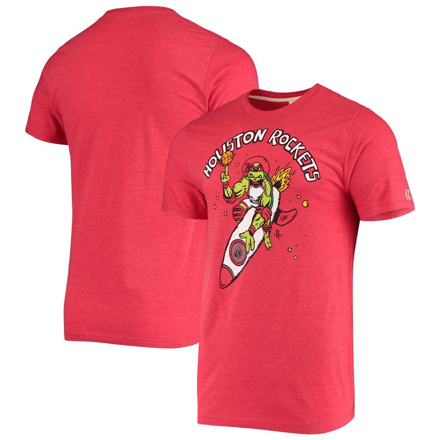 Houston Rockets Homage NBA x Teenage Mutant Ninja Turtles Tri-Blend T-Shirt - Red